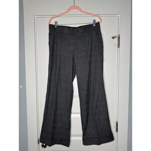 STEFANEL Women's Grey Plaid Wide Leg Flare Dress Pants Trousers Size 42